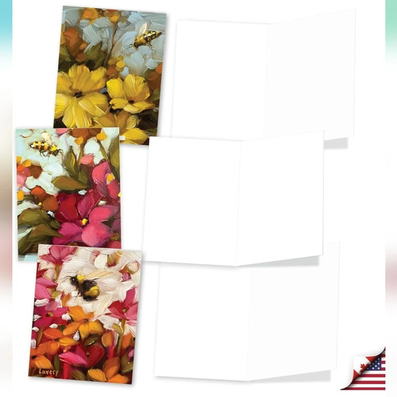 The Best  Card Company 20 Blank Notecards Bulk Box Set- 4 x 5.12" with envelopes - Picture 3 of 7